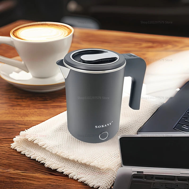 Portable 500ML Travel Electric Kettle Stainless Steel Water Boiler for Tea Coffee Hot Water Family Camping Kitchen