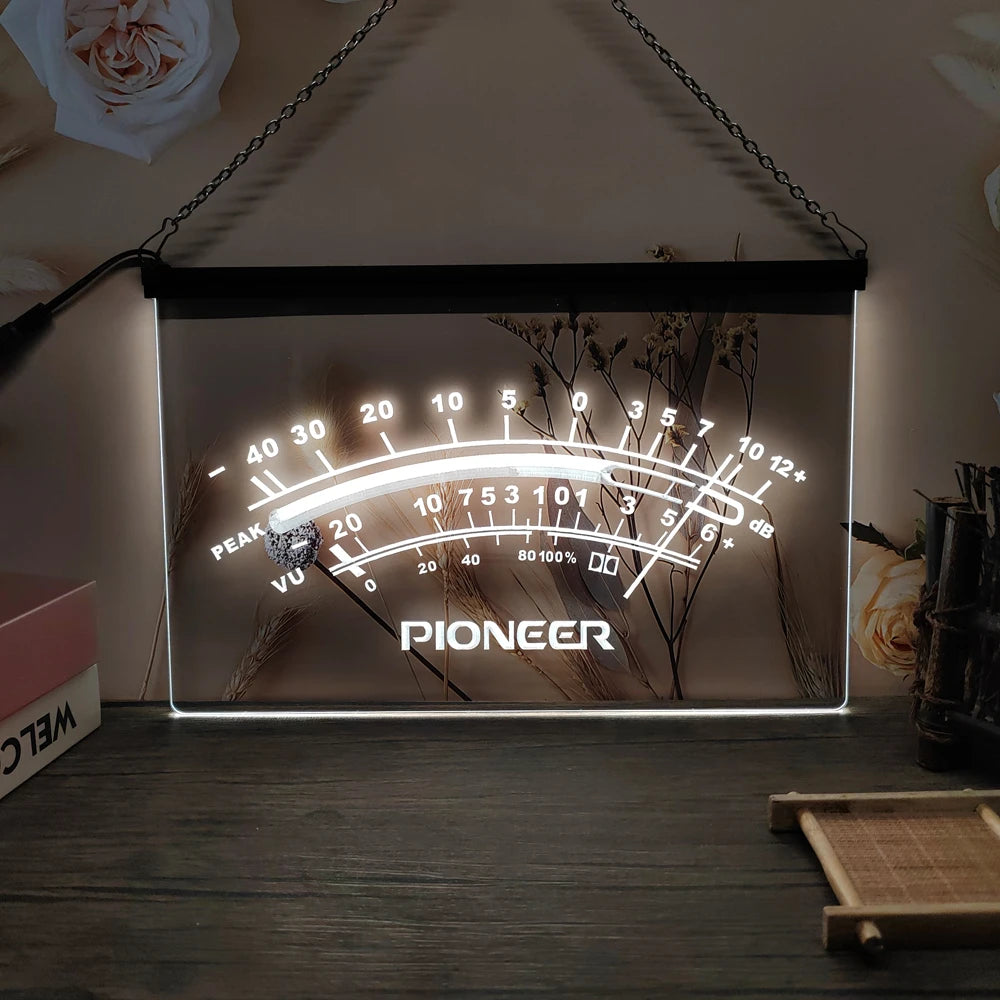 Pioneer Peak VU dB LED Neon Sign-3D Carving Wall Art for Home,Room,Bedroom,Office,Farmhouse Decor - White / AU-30x20cm