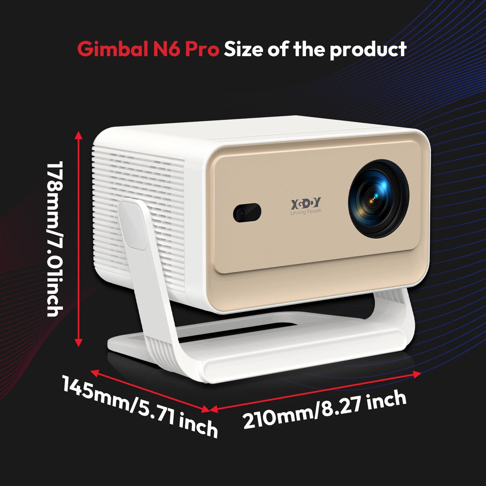 XGODY N6 PRO 4K 32 GB HD Projector 700ANSI Dual WiFi6 BT5.0 Portable Cinema Native 1080P for Outdoor Movie Home Theater
