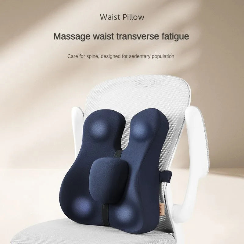 Memory Foam Seat Cushion Waist Back Support Pillow Set Orthopedic Ergonomic Coccyx Relief Hip Lumbar Pad for Office