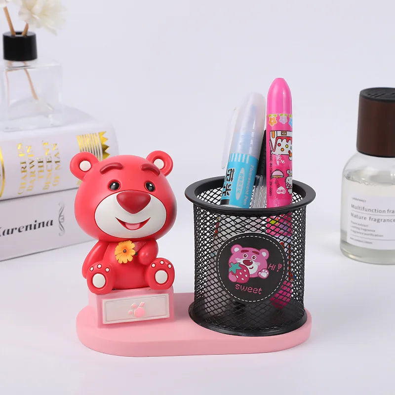 Licensed by Disney Stitch Pen Holder-Official Desktop Organizer With Storage Pockets Kawaii Study Gift For Graduation &