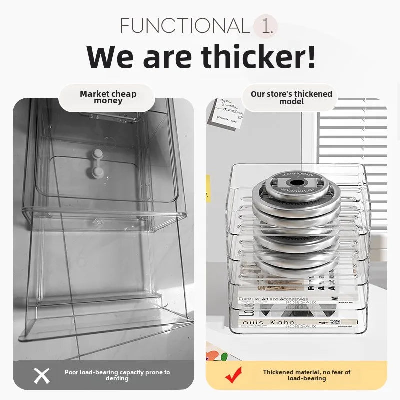Desk Organizer with 2 Vertical File Holder 4 Tier Stackable Paper Letter Tray File Organizer with Pen Holder,Desk