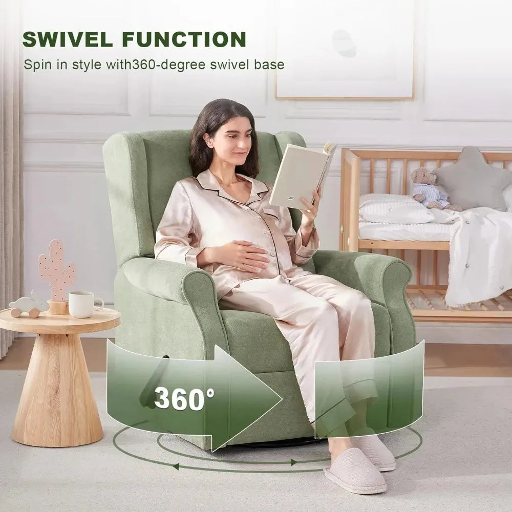Nursery Swivel Glider Recliner,Rocking Chair Nursery with Footrest,Rocking Recliner Chair for Nursery,Glider Rocker