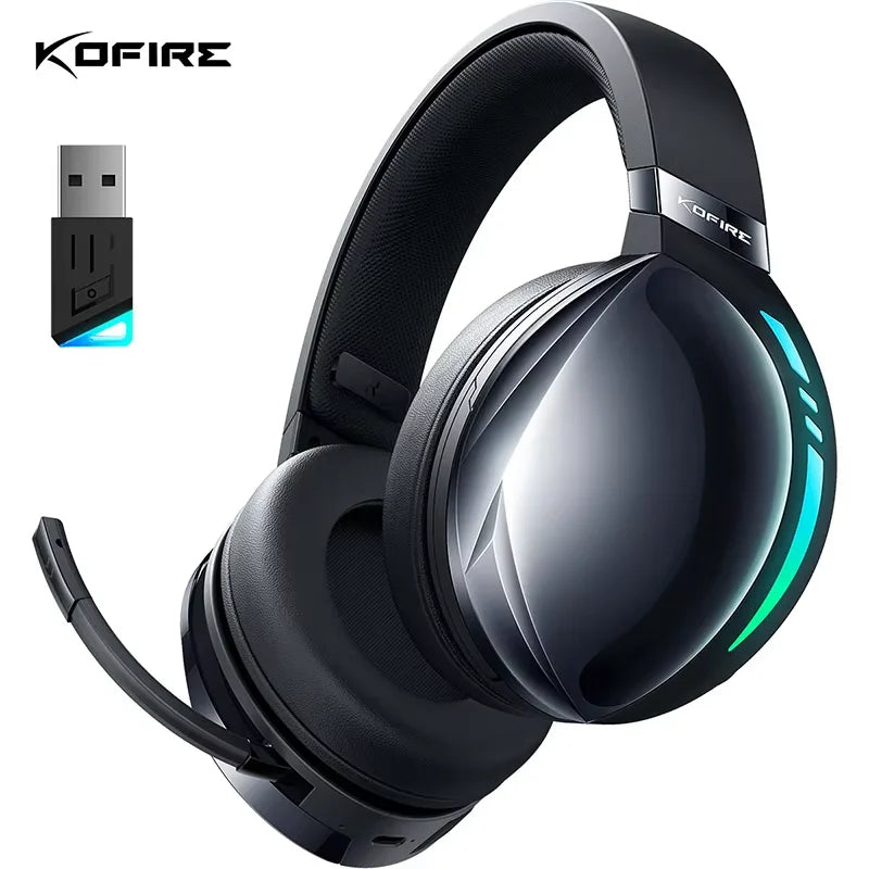 Kofire UG-06 Gaming Headset Low Latency 2.4G Bluetooth Wireless Headphones with Mic RGB Gradient Light Wired for PC PS5