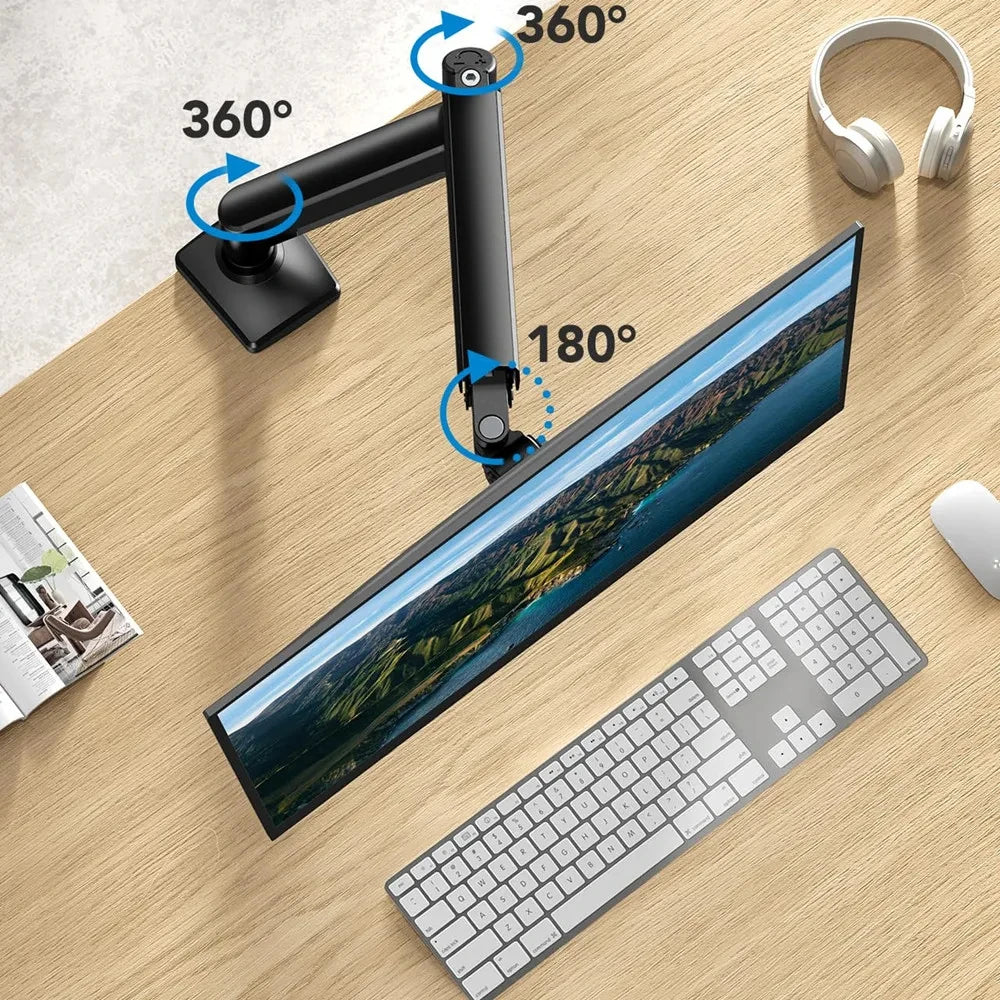 Universal Single Monitor Bracket Up To 32 Inches And 19.8 Lbs Per Screen Computer Desk Mount Stand Adjustable Computer
