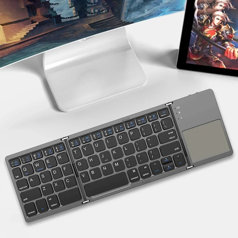 Foldable Tablet Keyboard With Touchpad Wireless Keyboard Lightweight Bluetooth-compatible for Universal Tablet Phone