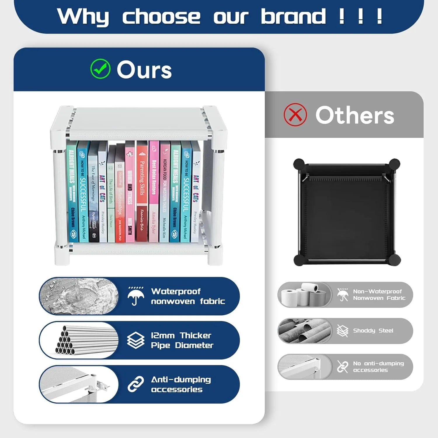 Bookshelf,15 Cube Storage Organizer,Book Shelf Organizer,Tall Bookcase Shelf,Book Cases/Shelves White - WHITE / United