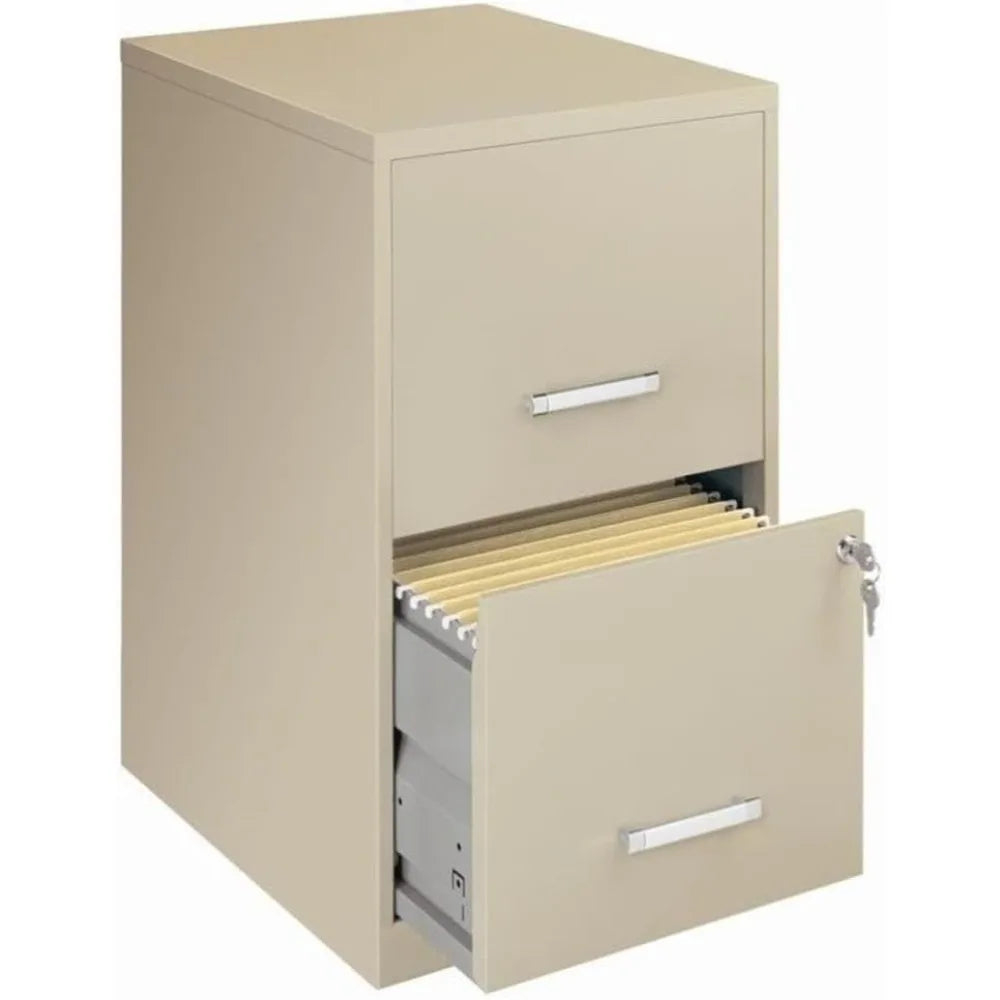 Pair of Black and Putty Drawer Letter File Cabinets - United States / Black