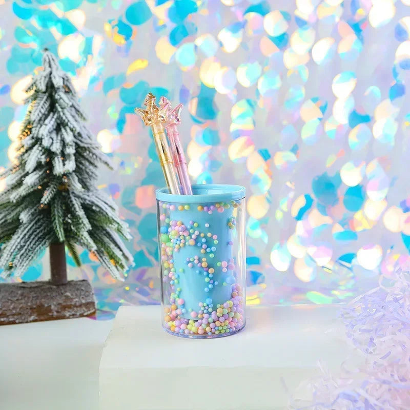 Colorful Acrylic Piggy Drawer Pen Holder Cartoon Multi Grid Cute Creative Girl Student Multifunctional Storage Office