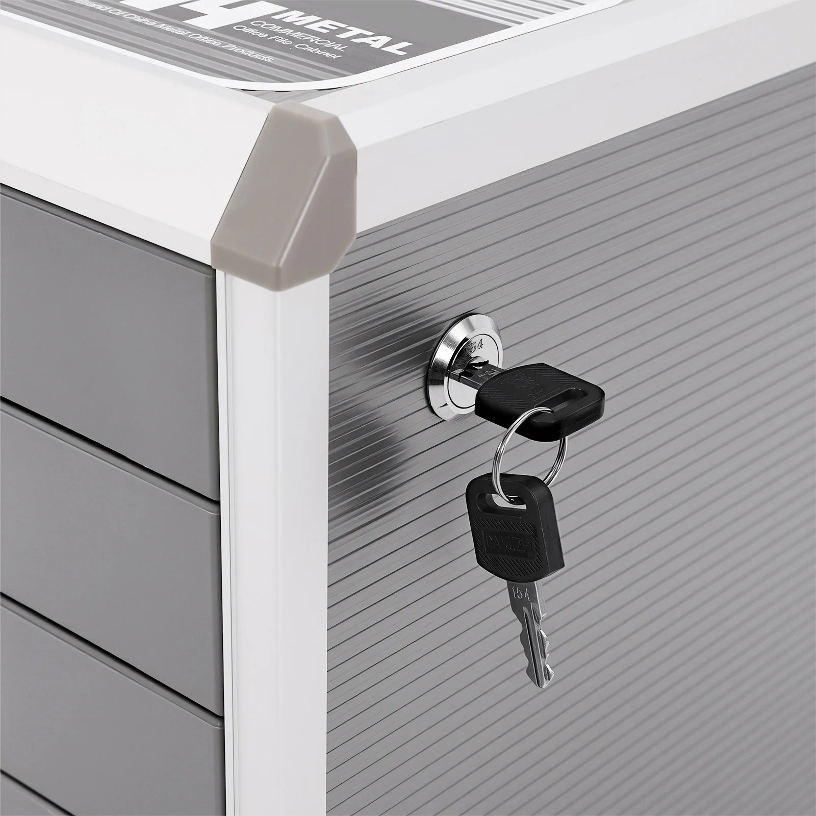 4 Layers Locking Drawer Cabinet Desk Organizer Home Office Desktop File Storage Box Locking Storage Cabinet Aluminum