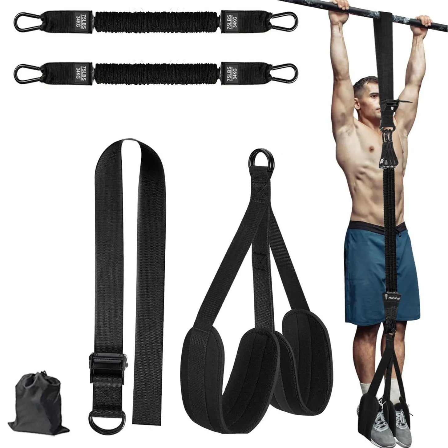 Pull Up Assistance Bands Set Resistance Strap for Pull-ups Assist for Men Women Hanging Training Chin-up Workout Body