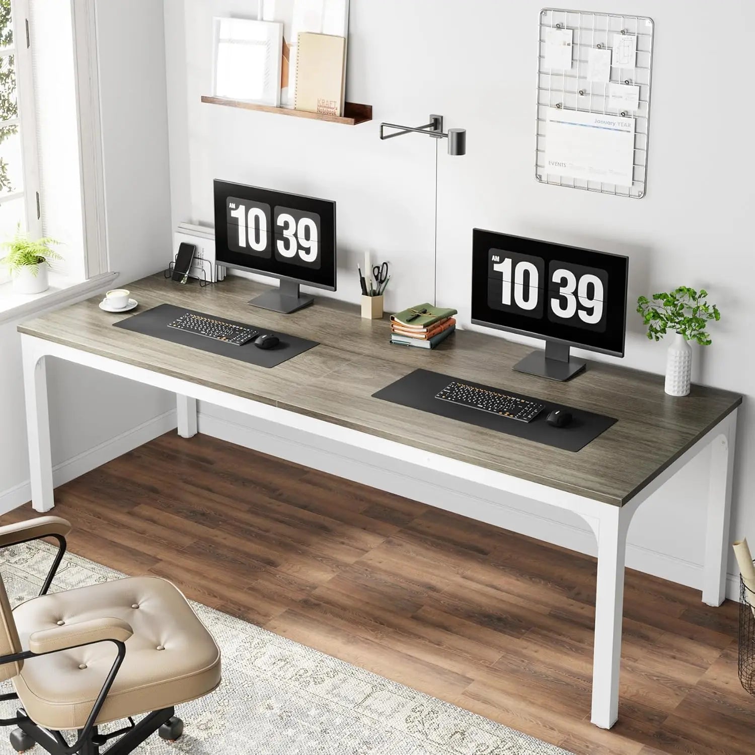 78.7 Inches Extra Long Computer Desk 2 Person Desk Double Long Desk Workstaion for Home Office