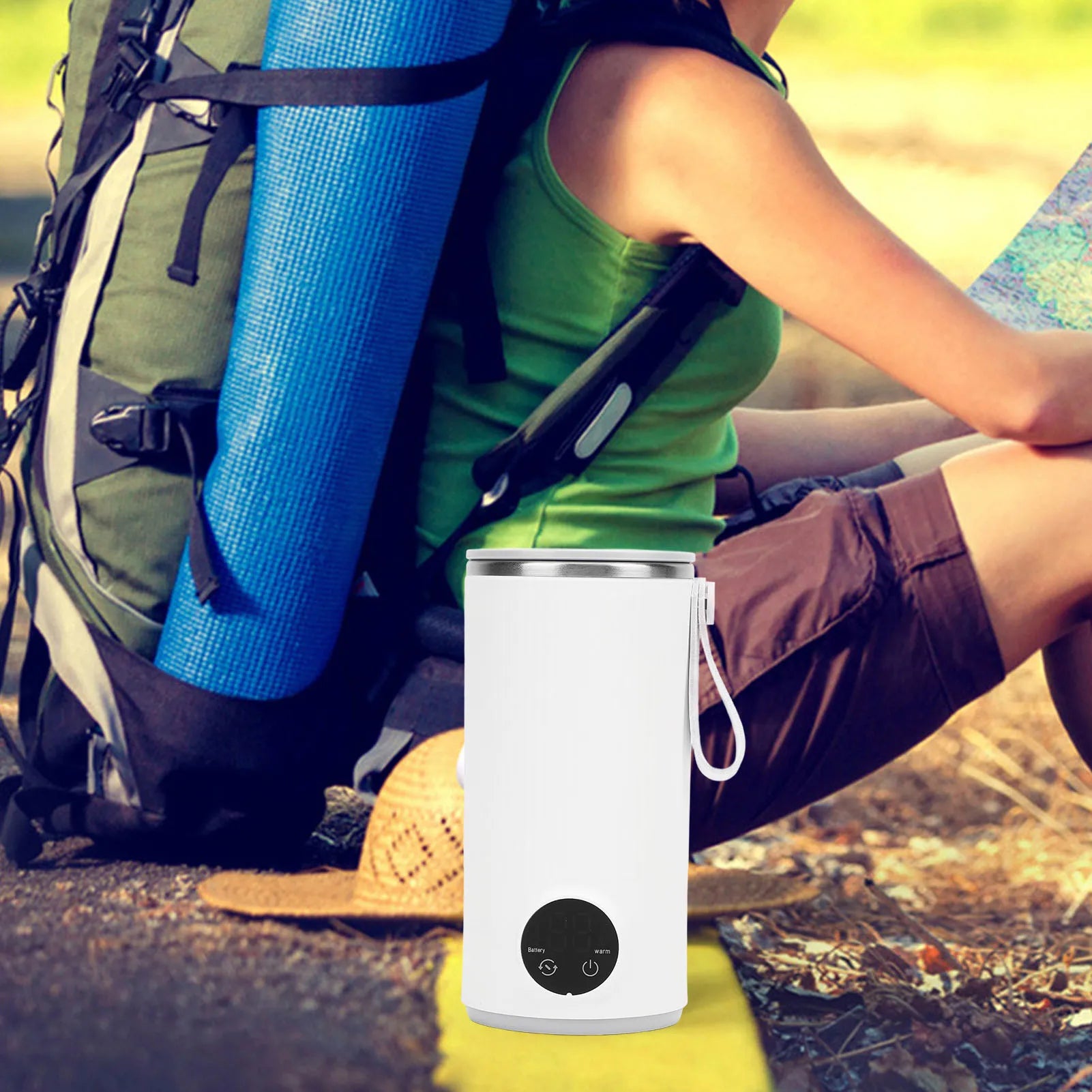 Travel Electric Kettle Cordless Rechargeable 400ML 55°C Stainless Steel Travel Hot Water Boiler for Milk Travel