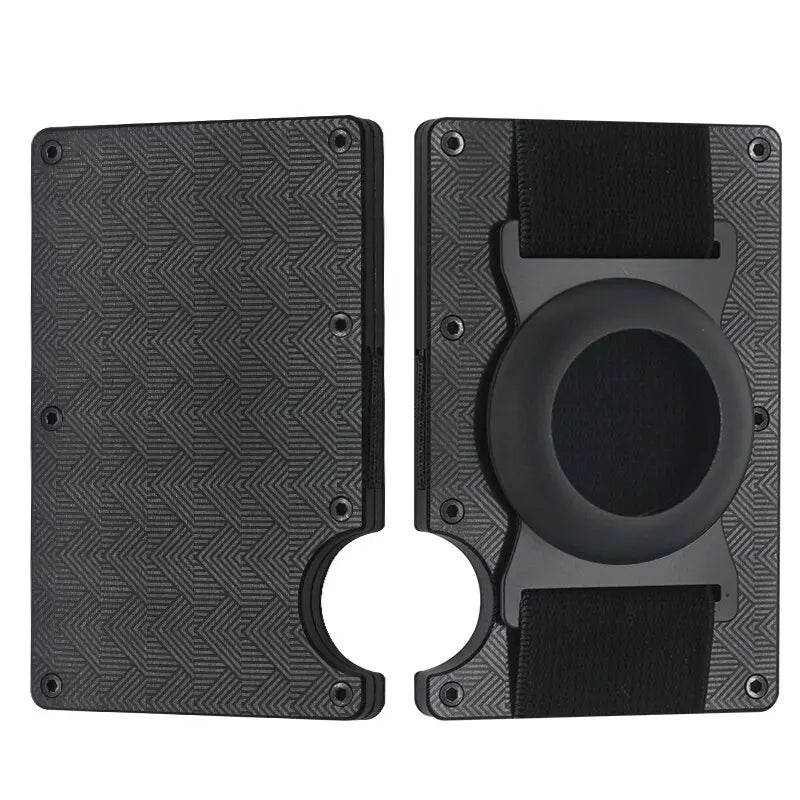 Men Metal Wallet AirTag Holder Aluminum Credit Card Holder Wallet RFID Blocking Slim Wallet for Minimalist Carteira