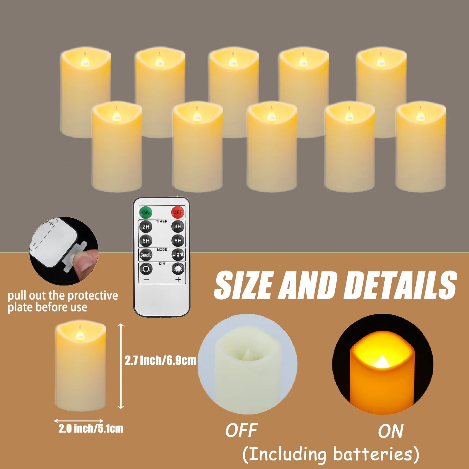 10-240Pcs LED Flickering Candles Wedding Flameless Candle Battery Operated Candles with Remote Control Flickering