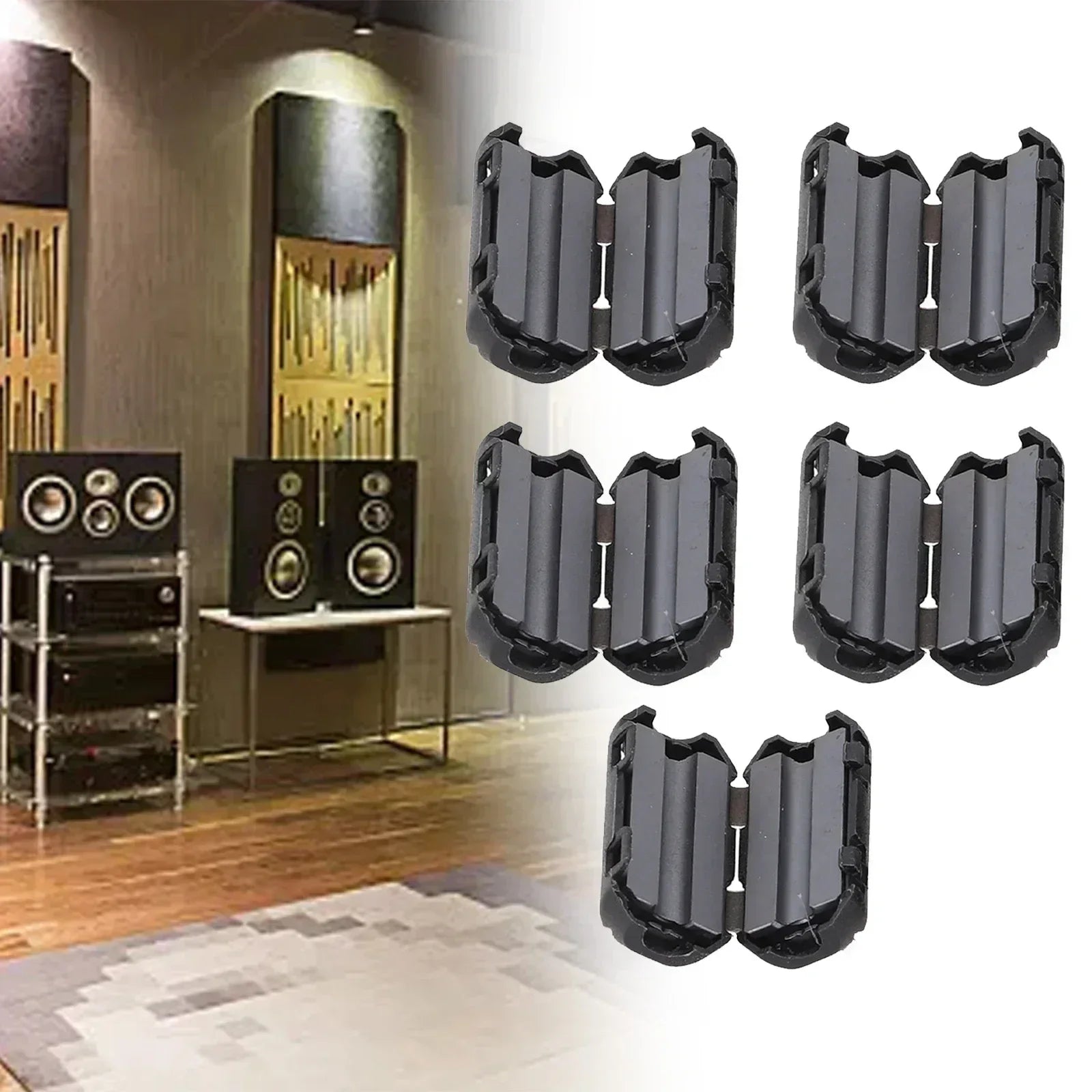 5pcs 3.5/5/7/9/13mm Toroidal Core Ferrite Bead Clip RFI Noise Filter Clip Noise Filter For USB/Video Cable Power Cord