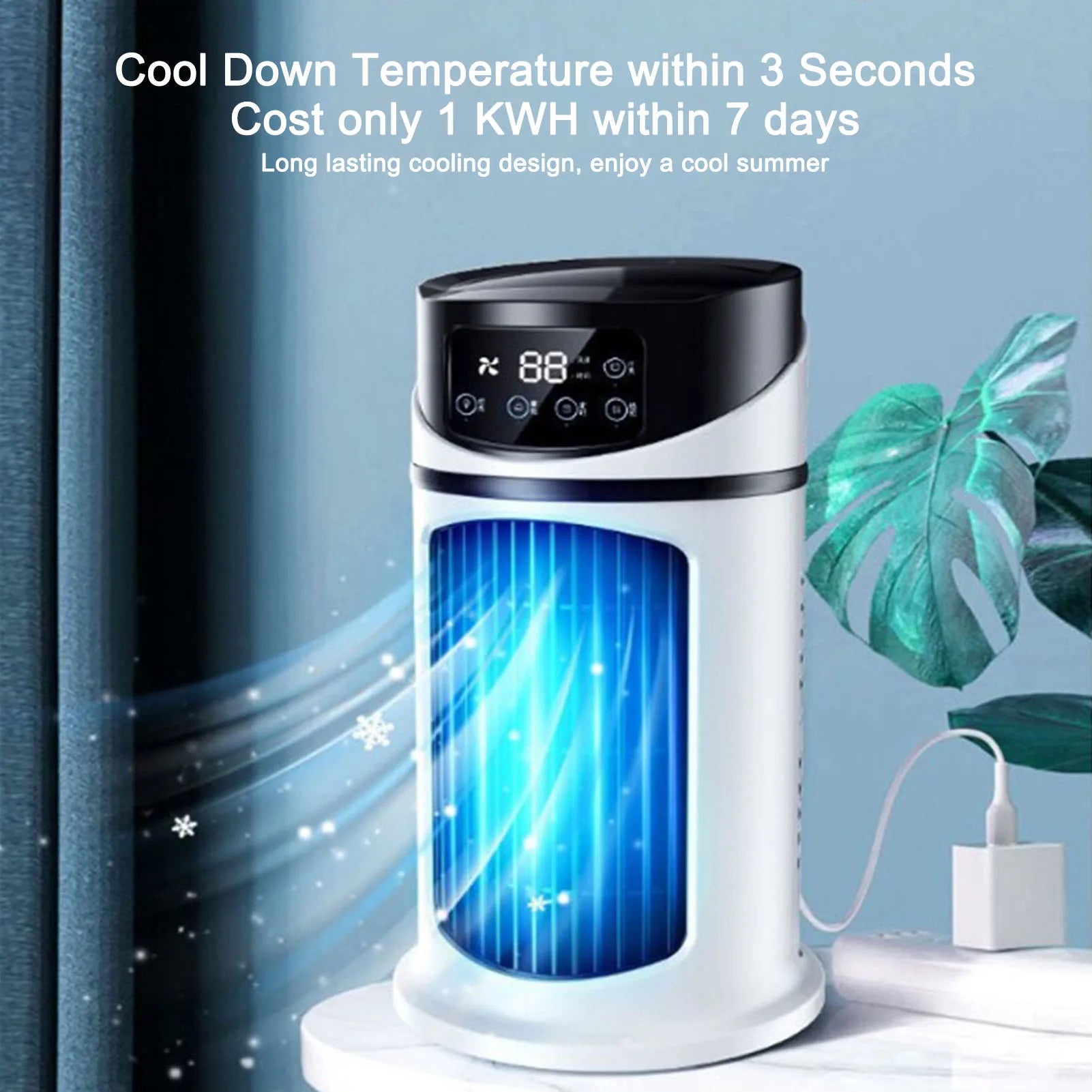 Portable Mini Air Conditioner Mobile Multifunction Air Cooler Fan Water Cooling Fan for Office Home Water Cooling Fan