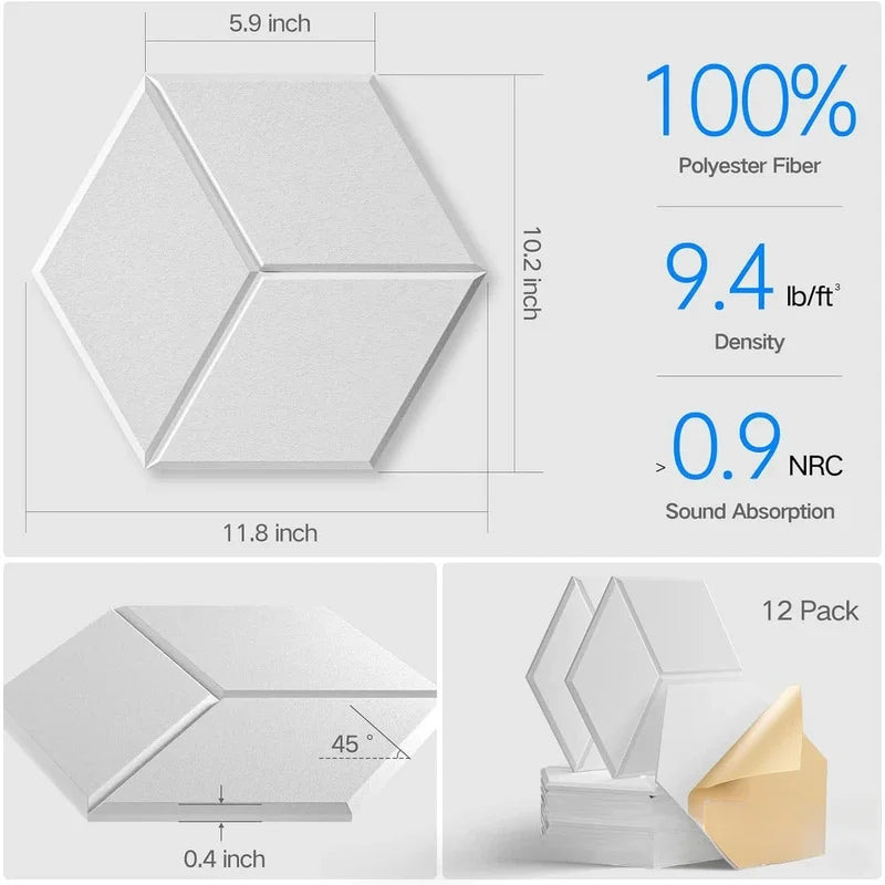 Kitchen Self-Adhesive Soundproof Panels Wall Noise Reduction Soundproof Foam Is Ideal Studios Music Rooms And Office