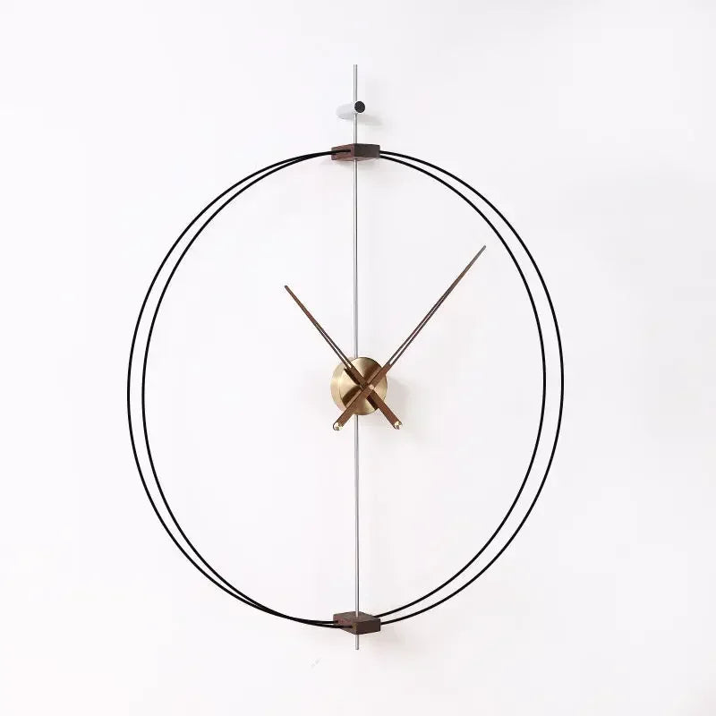 Spanish Minimalist Wall Clock Creative Luxury Living Room Art Clocks Solid Wood Pointer Large Wall Clock Silent