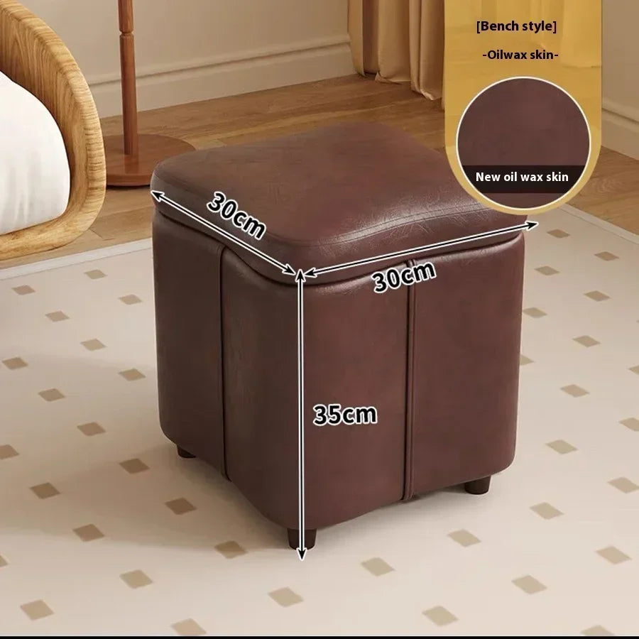 Dressing Stools Armless Leatherwear Entryway Chairs Carrying Storage Stools Makeup Room Footrest Vanity Stool