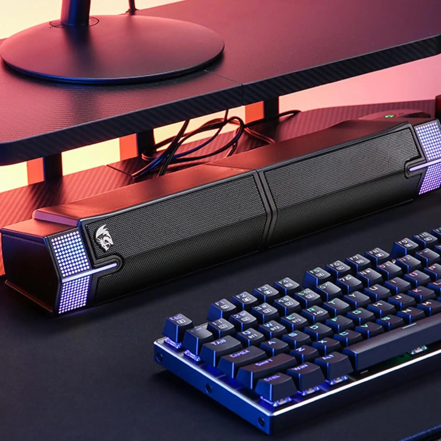 Redragon GS511 Wireless RGB Desktop Speakers 2.0 PC Gaming Soundbar RGB Backlight & All-in-one Control USB Powered