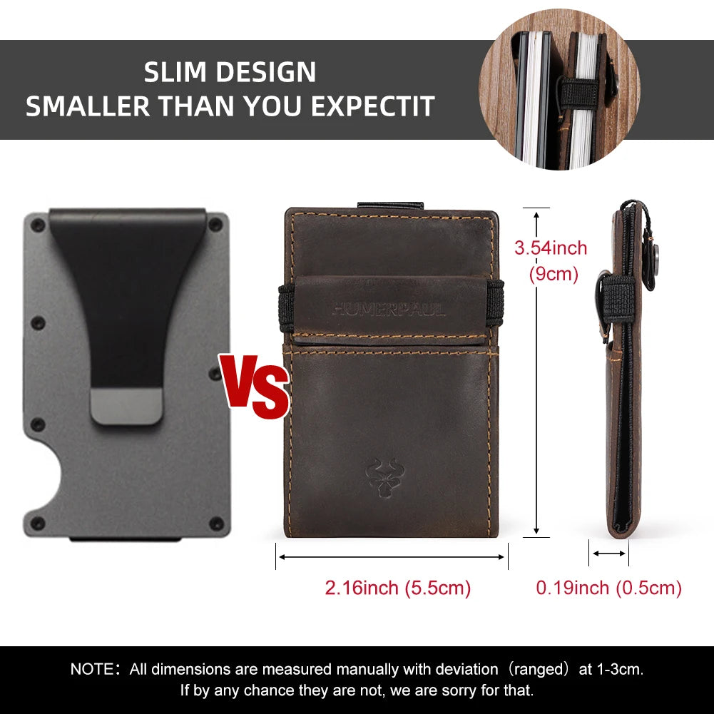 Anti-theft Rfid Credit Card Holder Wallet for Men Genuine Leather Slim Bank ID Cardholder Case Portable Minimalist