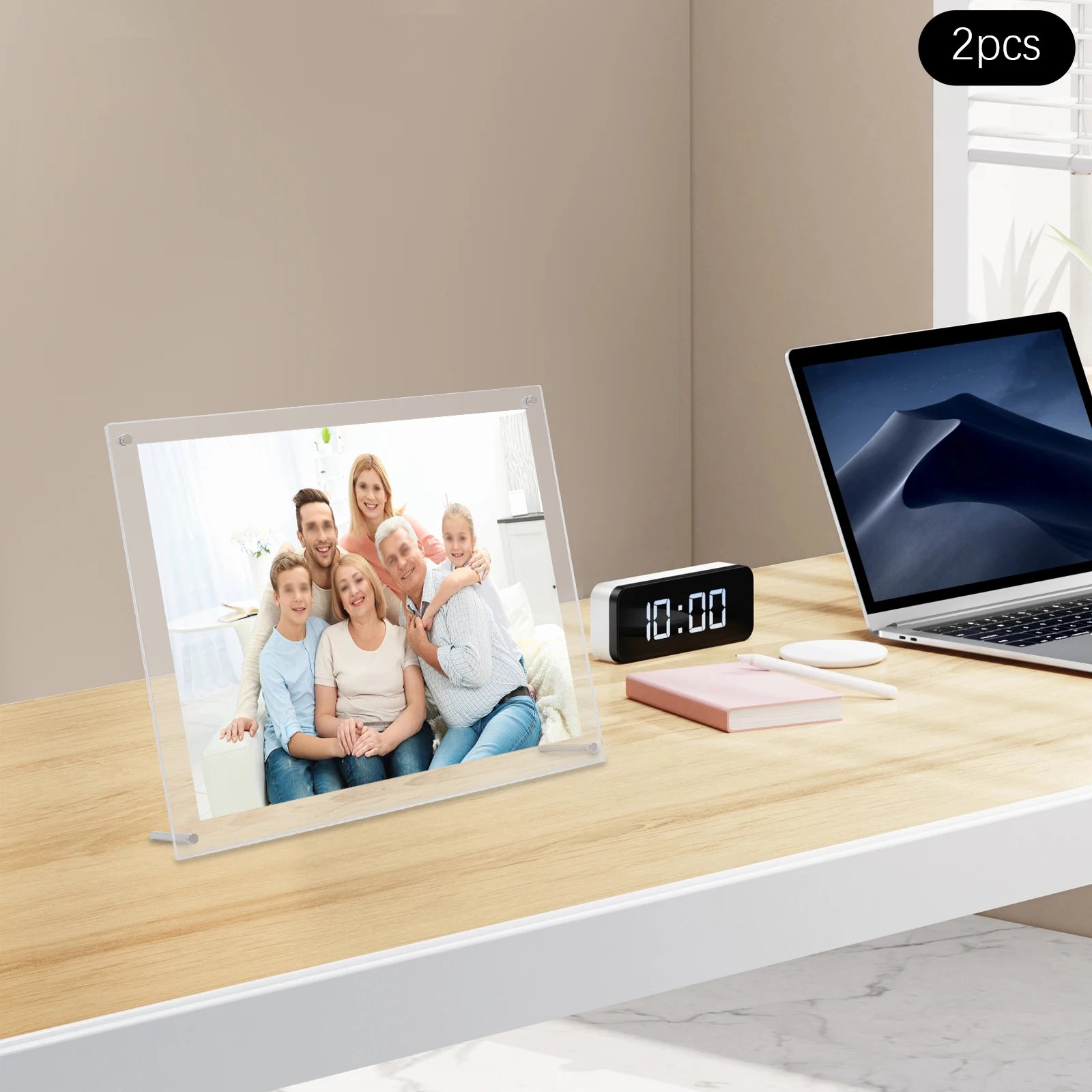 2Pcs 11x14 Inch Acrylic Picture Frames,Clear Rectangle Desk Picture Frames Single Picture Frame for Homes,Offices