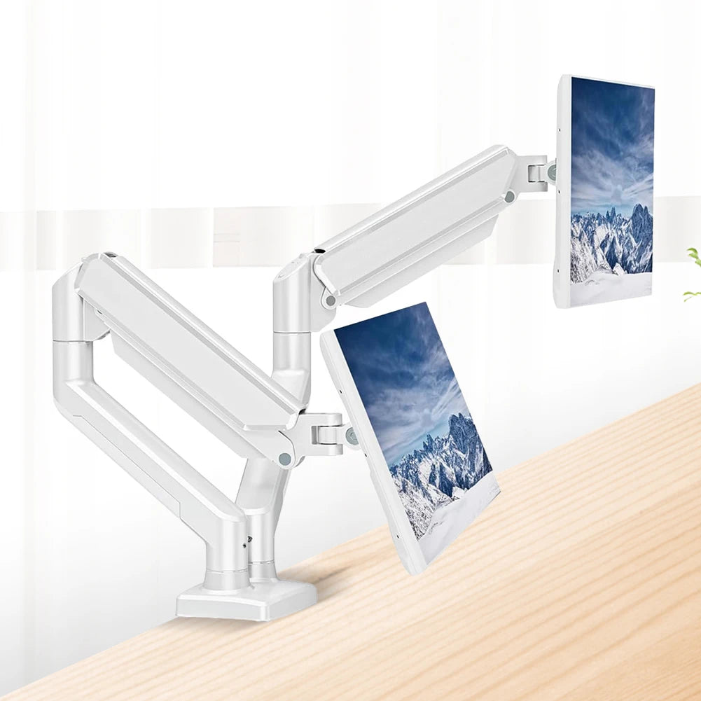 Dual Monitor Stand with C Clamp Expandable Display Bracket Holds Up To 19.8lbs Monitor Arm Desk Mount for Home Office