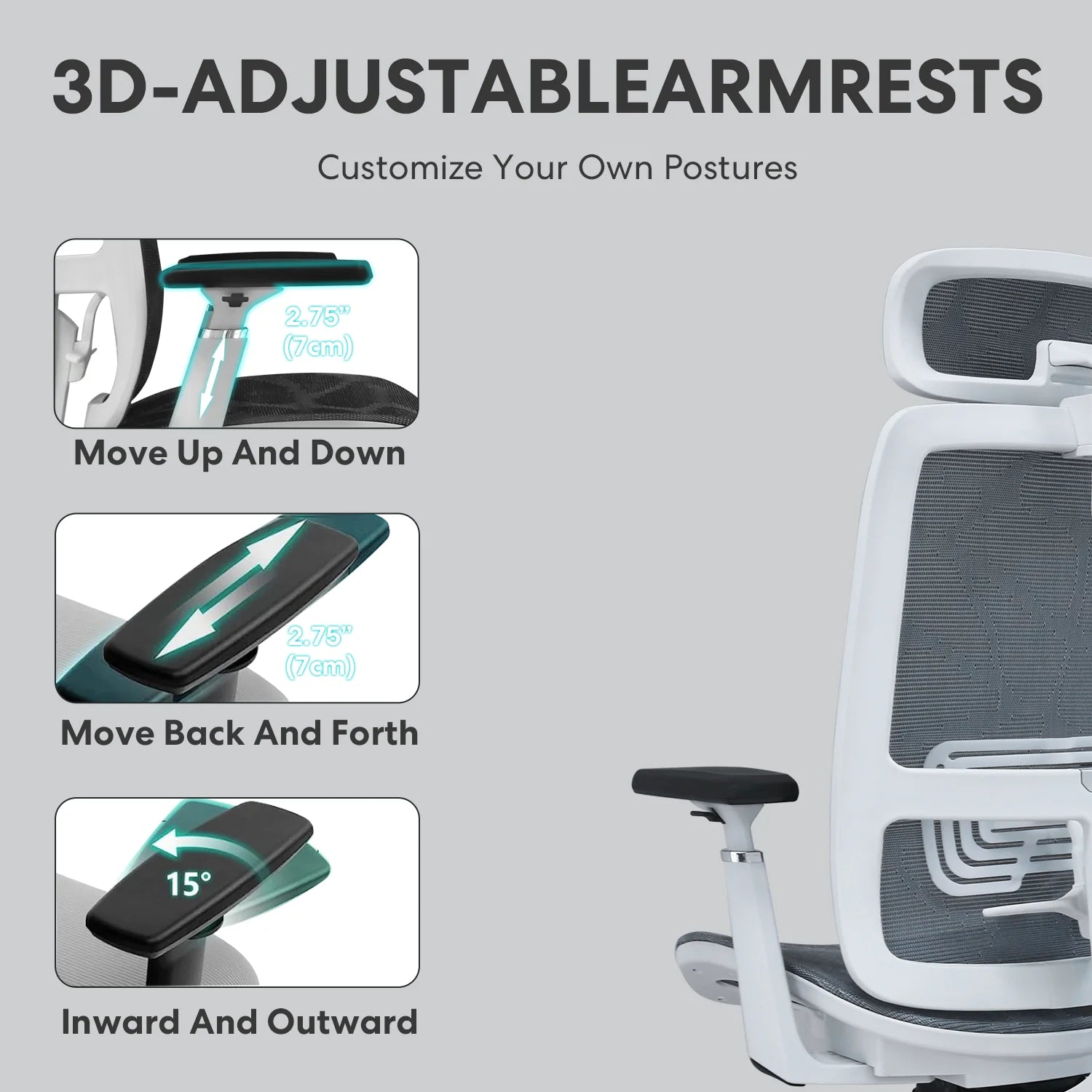 OMESER Ergonomic High Back Chair Mesh Living Room Rocking Gaming Chair Computer Desk Swivel Rolling Lumbar Support