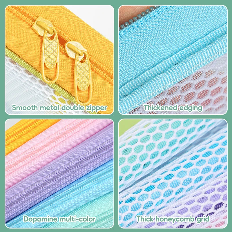 HUAJIE A4/A5 Zipper Document Bag Multi-Layer Subject File Folder Large Capacity Storage Bag with Handle for Students