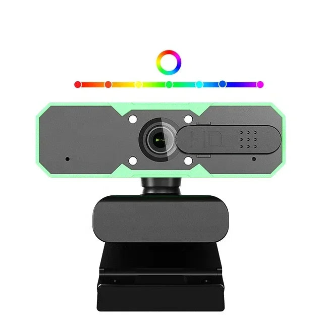 1080p 60fps RGB Led Light Game Webcam USB Camera For Gaming PC Computer Laptop Video Web Cam With Microphone 7 Color