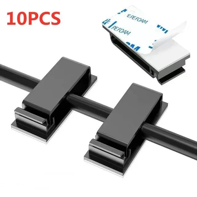 Adhesive Wire Organizer Cable Holder Cord Management Harness Clamp Clip For Home PC Power USB Cable Wiring Desktop Cord
