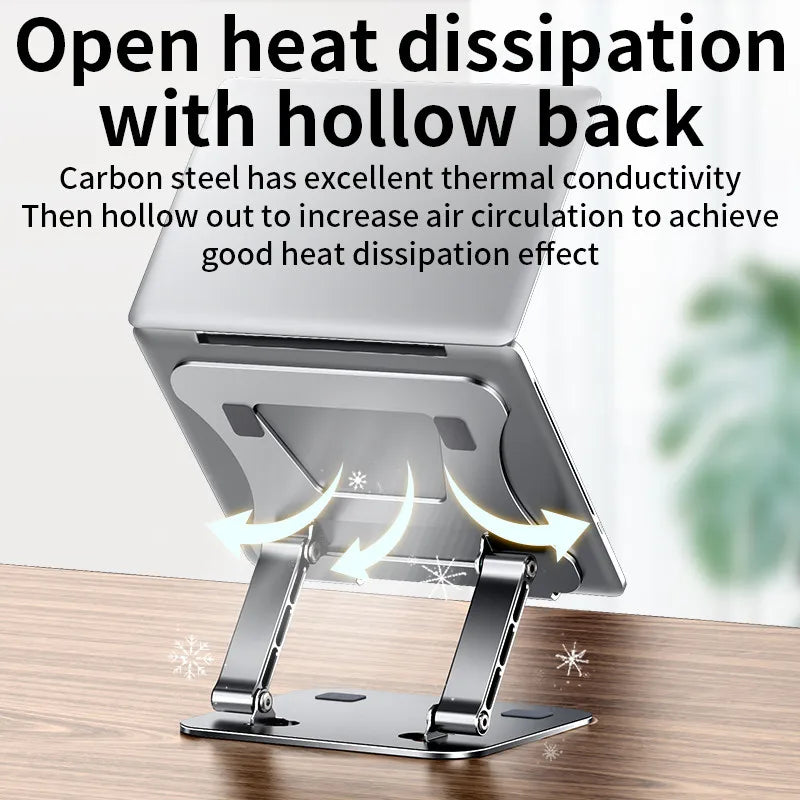 Laptop Stand Adjustable Aluminum Alloy Notebook Tablet Stand Up to 17 Inch Laptop Portable Fold Holder Cooling Bracket