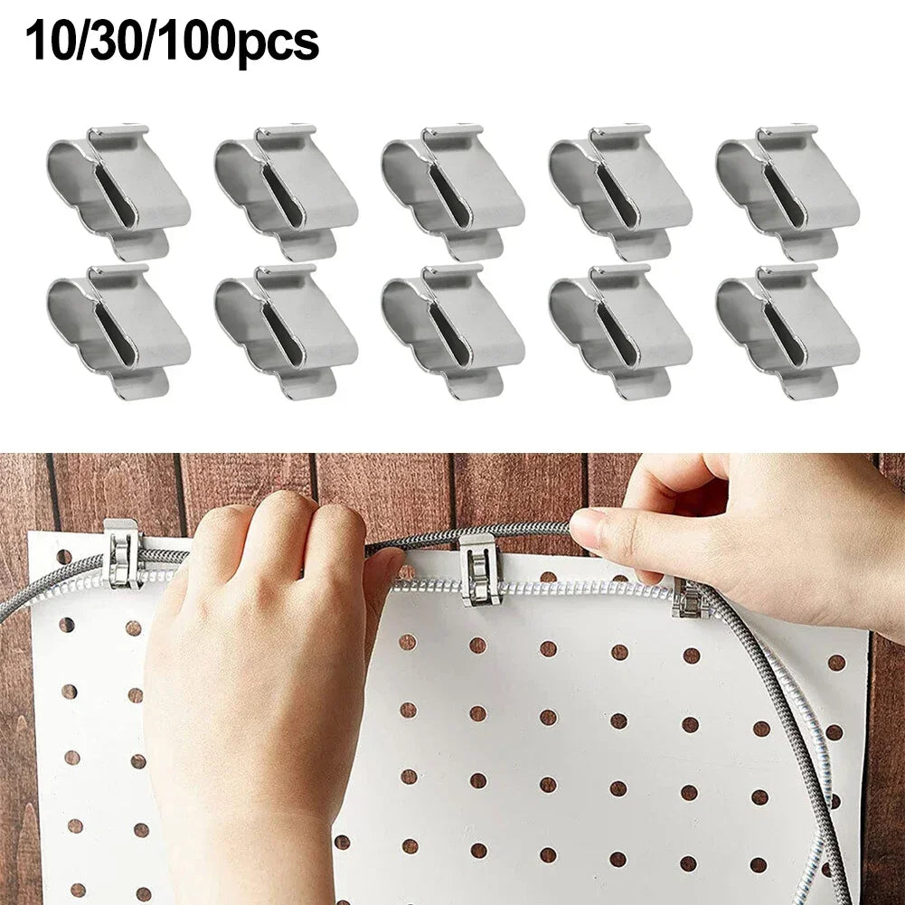 10/30/100 Pcs Solar Panel Wire Clamps Clip Stainless Steel Wire Cable Clips Metal Clamp Management Harness Rope