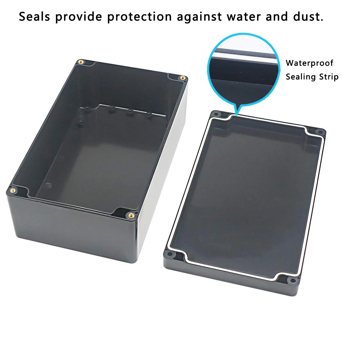 ABS Waterproof Box Electronic Safe Case Plastic Boxes Black Wire Junction Box Plastic Organizer IP67 Waterproof