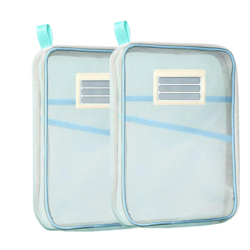 4/2/1PC A4 Stationery Storage Bag Double-layer Mesh Zipper Bag Large Capacity Organizer Folders School Office Supplie