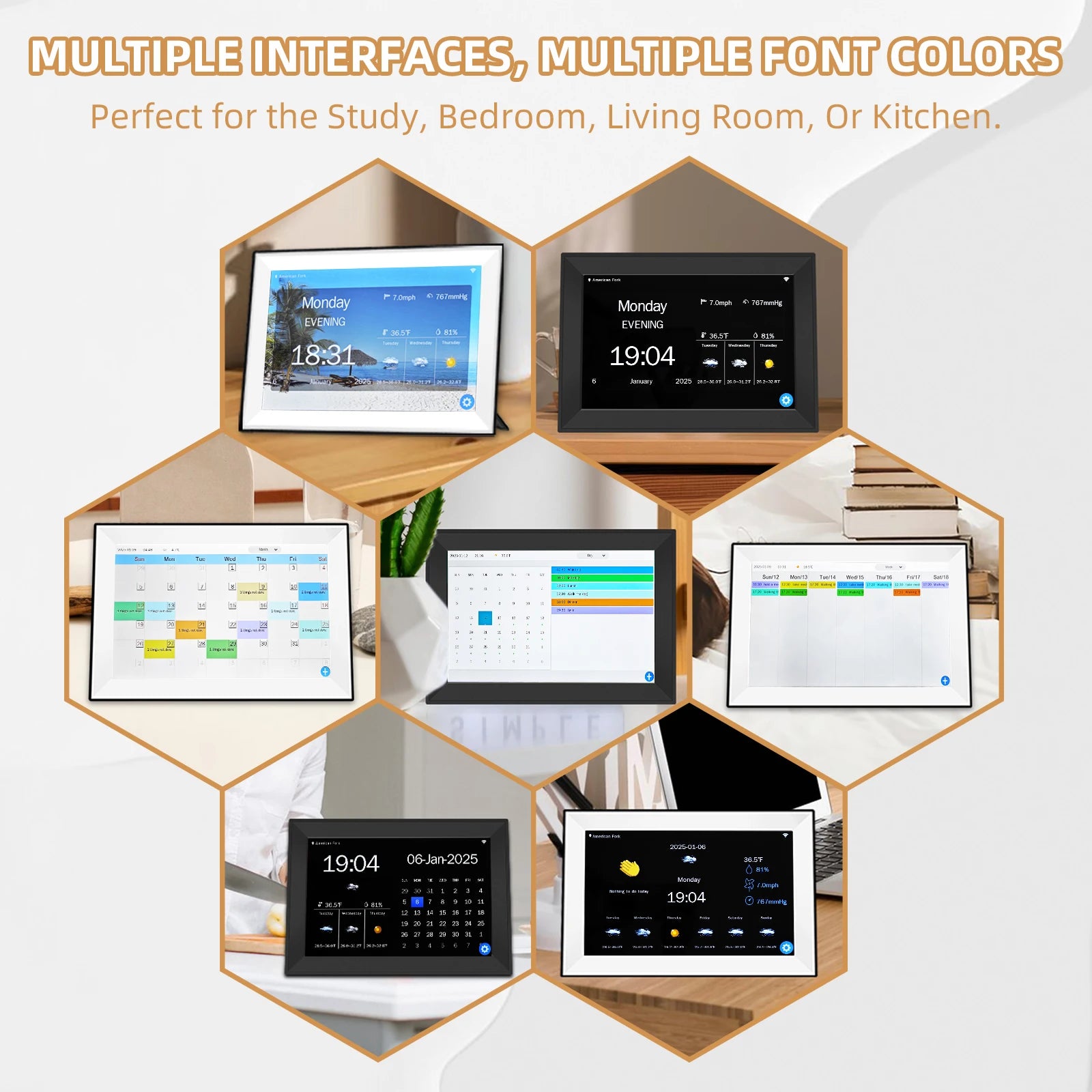 Digital Calendar Alarm Clock: 10.1-inch Calendar Chore Chart Smart Touchscreen Display for Family Schedules Great