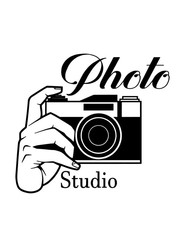 Photography Studio Logo Wall Decal Vinyl Window Sticker Camera Art Decorations for Business Room Office Photo Studio