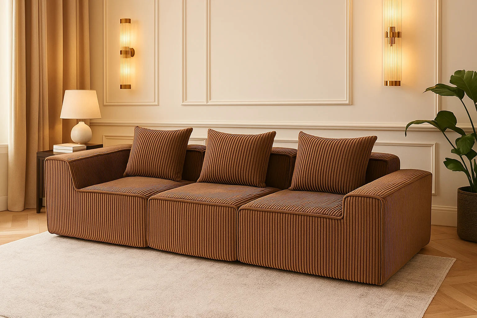 Sectional boneless Couch with L-Shape Chaise,Modern Modular sleeper Sofa with Deep Seat Upholstered Couches for Room