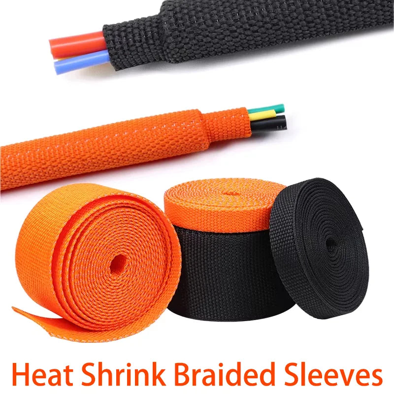 4-30mm 2: 1 Heat shrinkable PET braided cable conduit insulated flame-retardant wire wrapping protector and wire