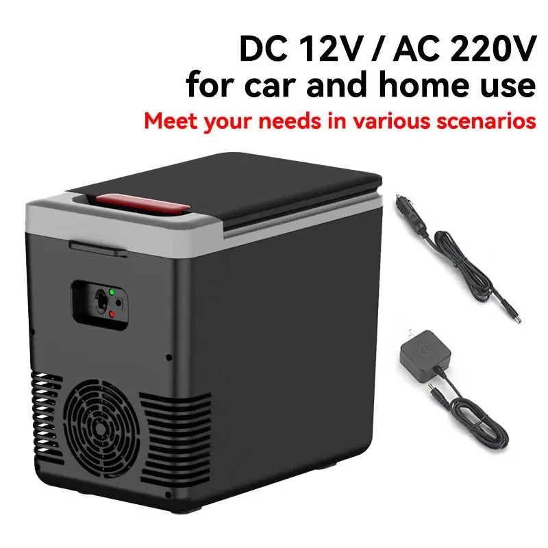 220V Home Refrigerator 12V Car Refrigerator Outdoor Freezer Heater 10L Mini Auto Cooler & Warmer Electric Fridge