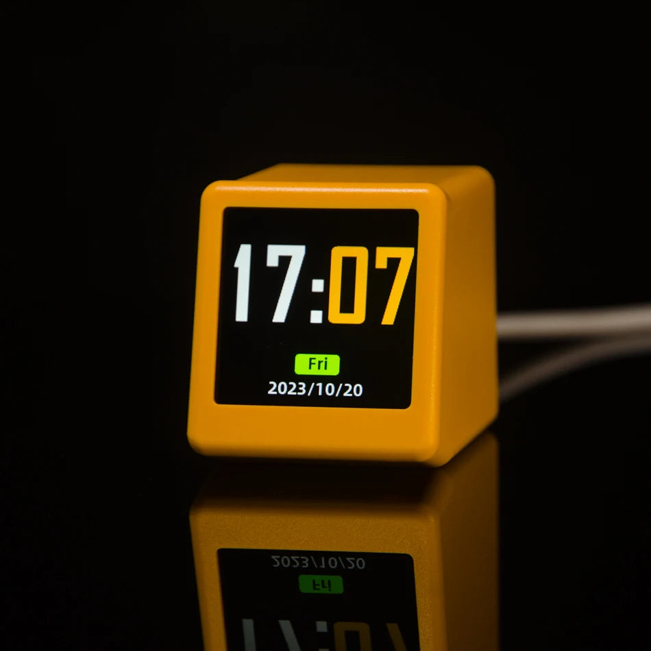 MINI Size Smart WIFI Weather Forecast Station Clock for Gaming Desktop Decoration. DIY Cute GIF Animations