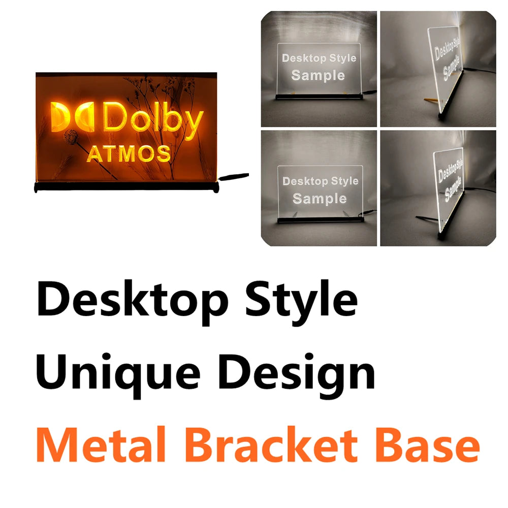 Dolby Atmos LED Neon Sign-3D Carving Wall Art for Home,Room,Bedroom,Office,Farmhouse Decor - Orange-Z / EU-30x20cm