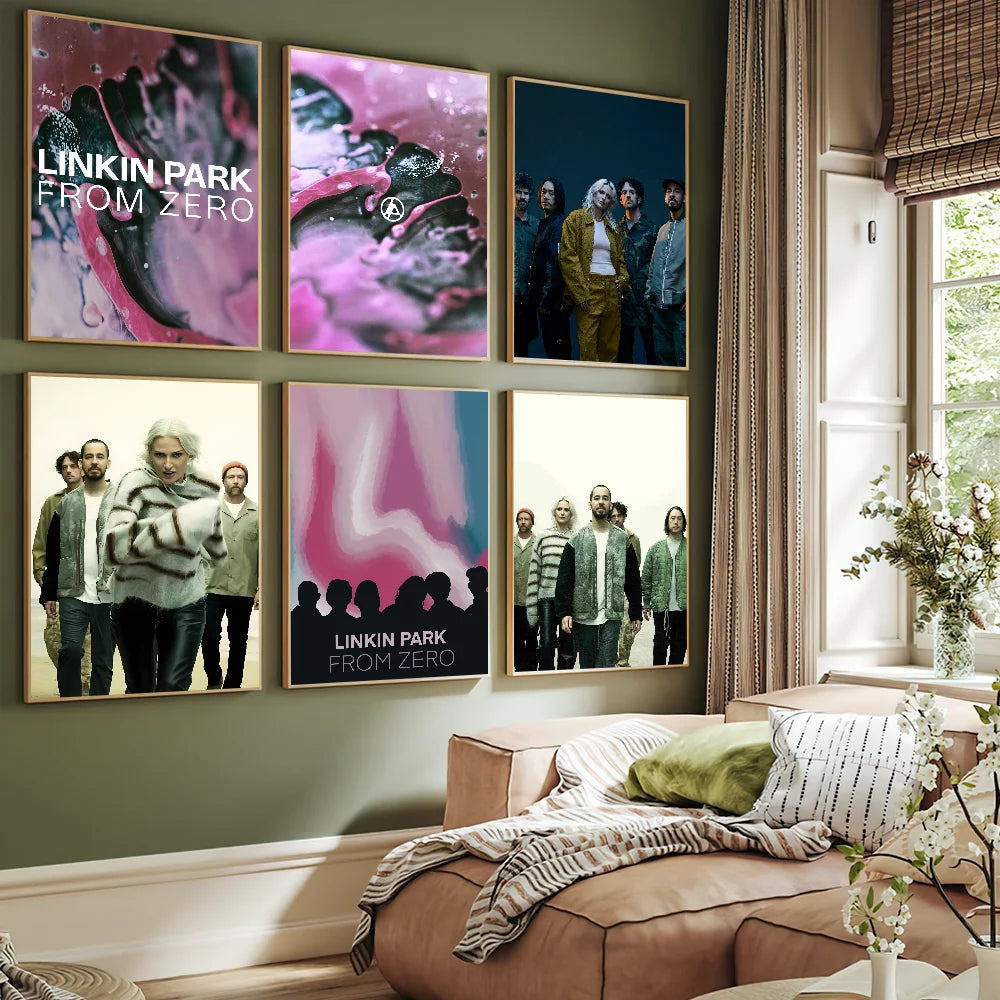 Band L-Linkin Cool P-Park From Zero Poster Self Adhesive Painting Living Room Office Decoration Bedroom Home Wall