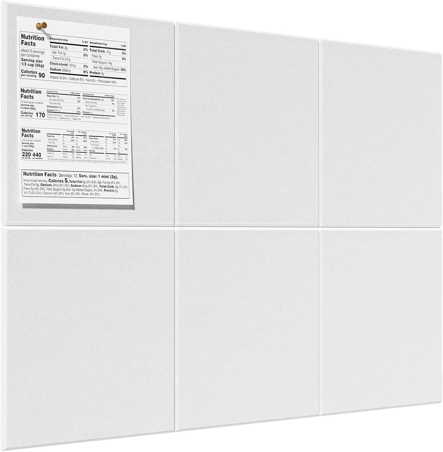 6-12PCS Large Cork Board Alternative Felt Wall Tiles Self-Adhesive Wall Panels Bulletin Board Pin Board for Office