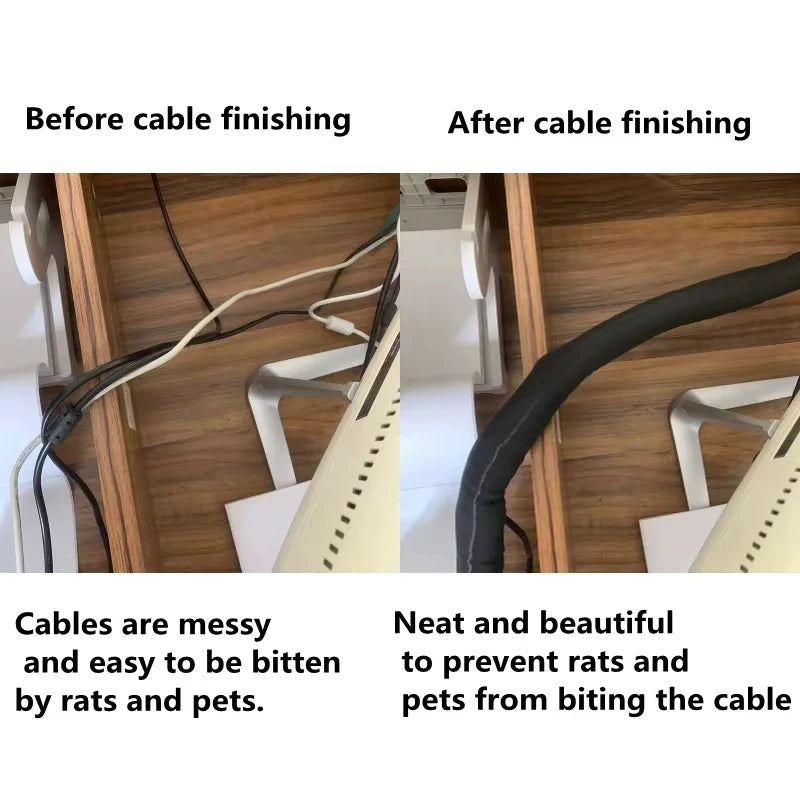 Cable Sleeve Self Closing PET Braided Expandable Auto Line Management Overlaps Flexible Loom Split Pipe Tube Wire Wrap