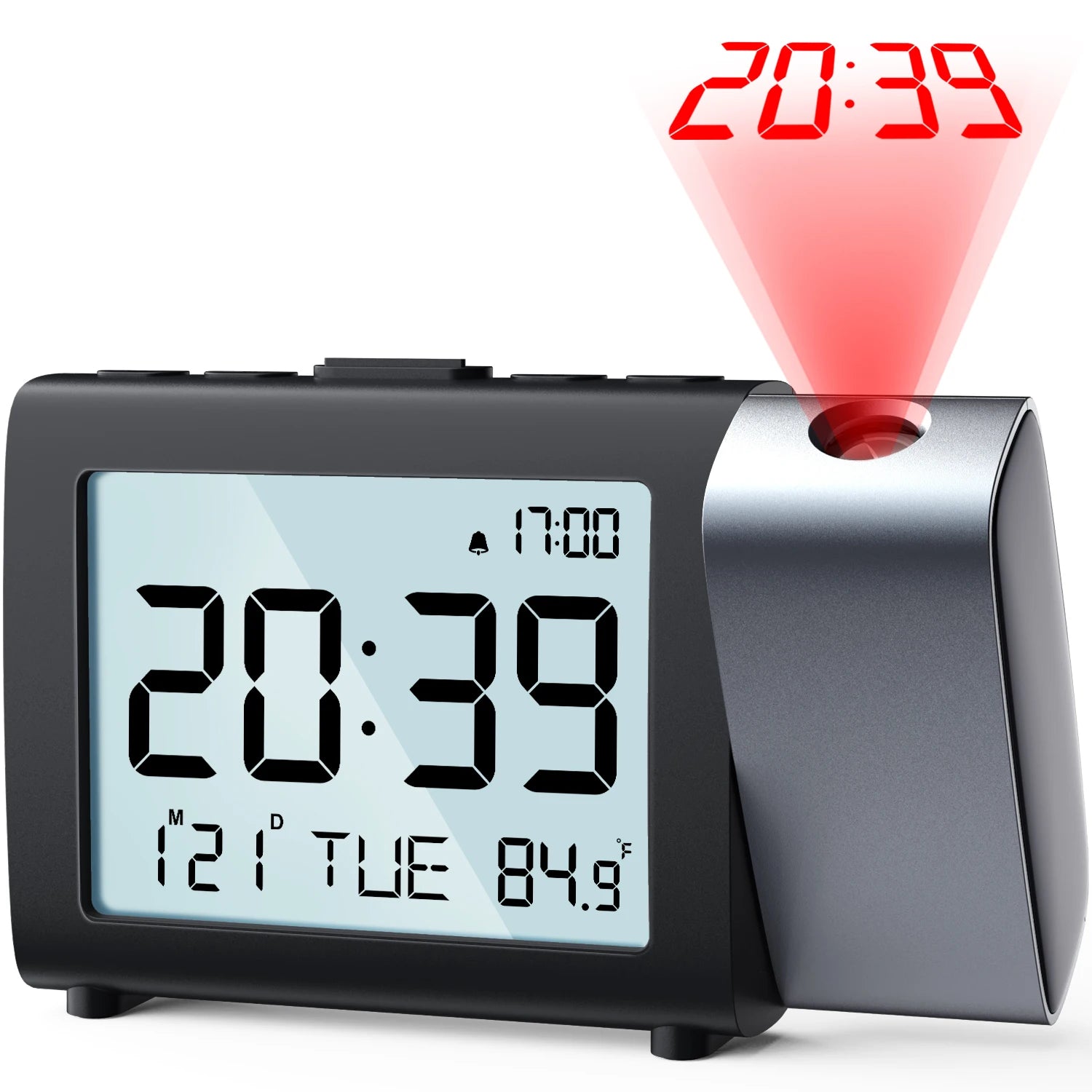 2025 Digital Projection Alarm Clock Rechargeable LED USB Charger Projector Alarm Clock For Office Bedroom Bedside
