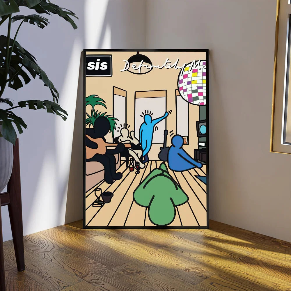 Band O-Oasis D-Definitely M-Maybe Poster Prints Wall Sticker Bedroom Living Home Room Office Decoration Painting Self