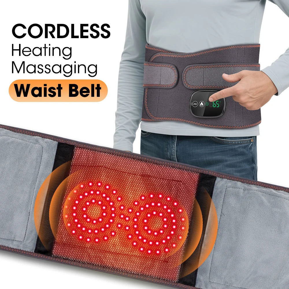 New Upgrade Electric Heating Massaging Waist Belt Relieve Fatigue Relax Muscle Red Light Hot Compress Vibration Massage