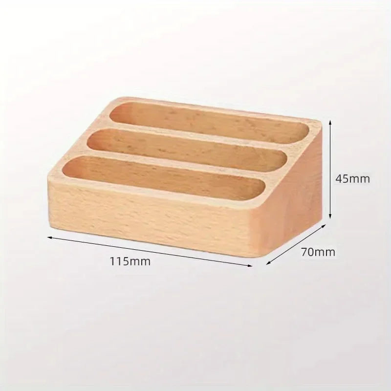 Wood Desktop Business Card Display Stand Business Card Holder Memo Holder Storage Wood Card Organizer for Office Table